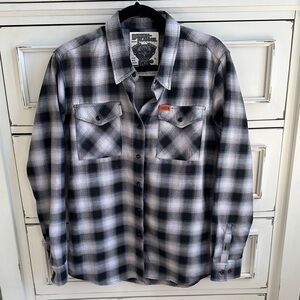 Dixxon The Big Twin Women’s Black and White Checkered Shirt